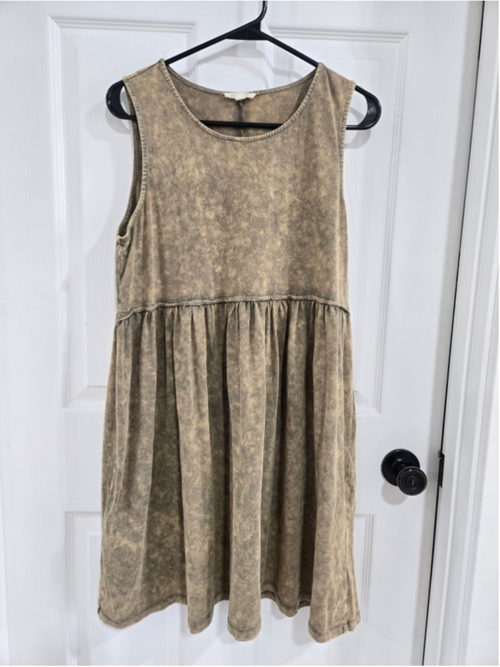 Women's Mystree Mini Dress Size M Brown Grey Acid Wash Sleeveless